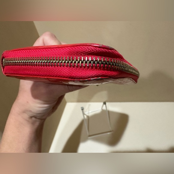 Dior Trotter Patent Orange Long Zip Wallet - Picture 7 of 10